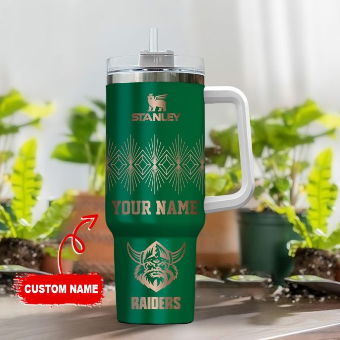 Canberra Raiders Nrl Custom Stanley Quencher 40Oz Stainless Steel Tumbler With Handle - Image 2