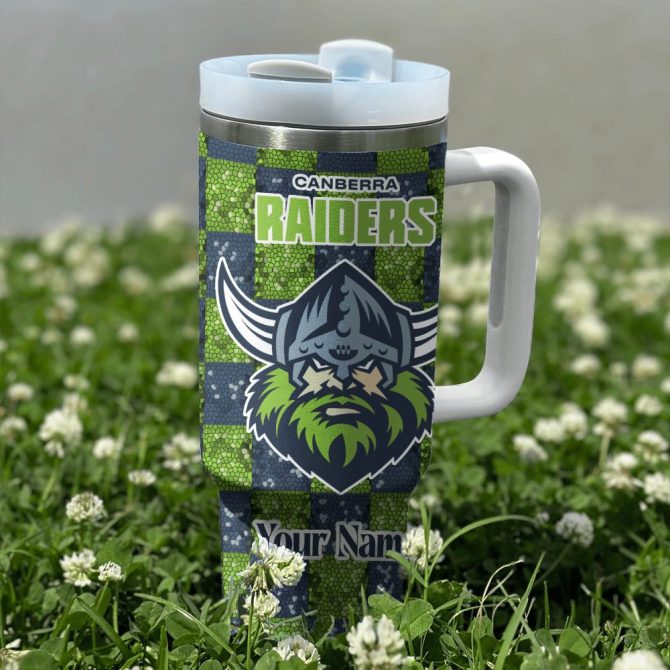 Canberra Raiders Nrl Custom Stanley Quencher 40Oz Stainless Steel Tumbler With Handle - Image 2
