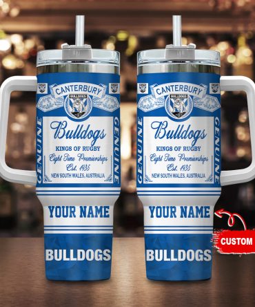 Canterbury-Bankstown Bulldogs Kings Of Rugby Nrl Custom Stanley Quencher 40Oz Stainless Steel Tumbler With Handle