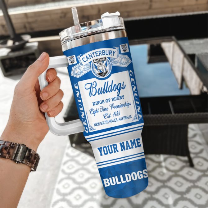 Canterbury-Bankstown Bulldogs Kings Of Rugby Nrl Custom Stanley Quencher 40Oz Stainless Steel Tumbler With Handle - Image 3