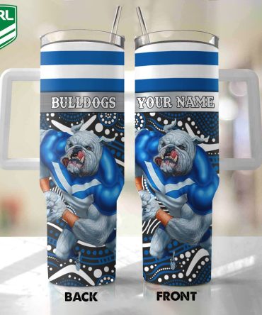 Canterbury-Bankstown Bulldogs Mascot Nrl Custom Stanley Quencher 40Oz Stainless Steel Tumbler With Handle