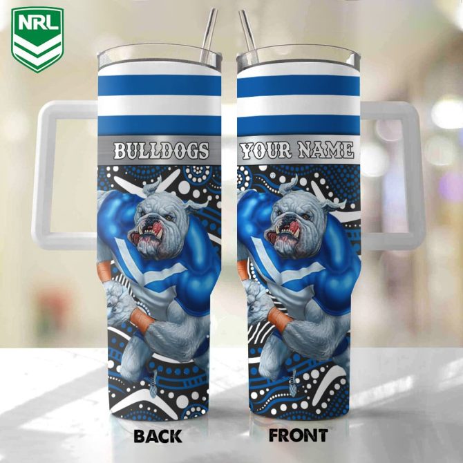 Canterbury-Bankstown Bulldogs Mascot Nrl Custom Stanley Quencher 40Oz Stainless Steel Tumbler With Handle