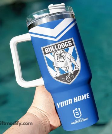 Canterbury-Bankstown Bulldogs Nrl Custom Stanley Quencher 40Oz Stainless Steel Tumbler With Handle
