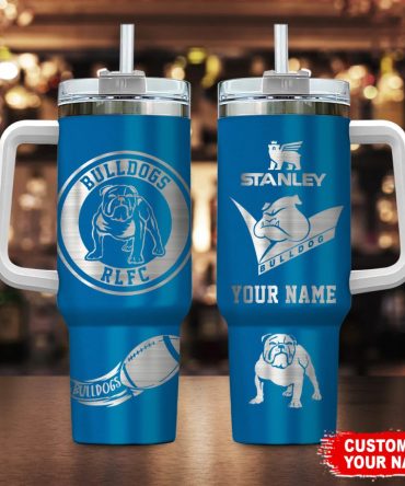 Canterbury-Bankstown Bulldogs Nrl Custom Stanley Quencher 40Oz Stainless Steel Tumbler With Handle