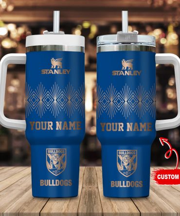 Canterbury-Bankstown Bulldogs Nrl Custom Stanley Quencher 40Oz Stainless Steel Tumbler With Handle