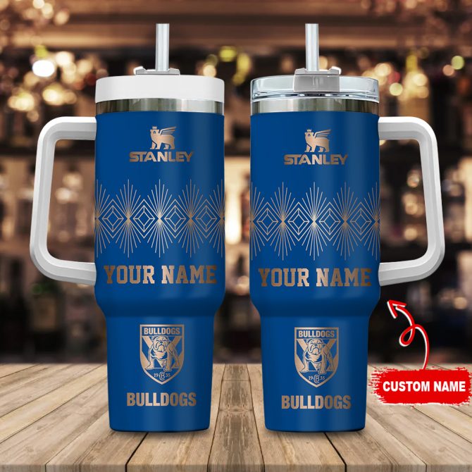 Canterbury-Bankstown Bulldogs Nrl Custom Stanley Quencher 40Oz Stainless Steel Tumbler With Handle