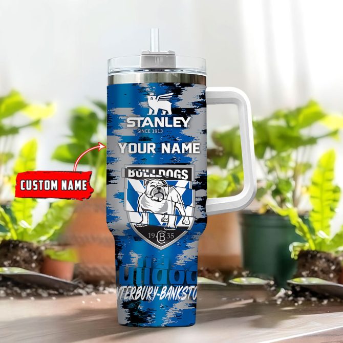 Canterbury-Bankstown Bulldogs Nrl Custom Stanley Quencher 40Oz Stainless Steel Tumbler With Handle - Image 2
