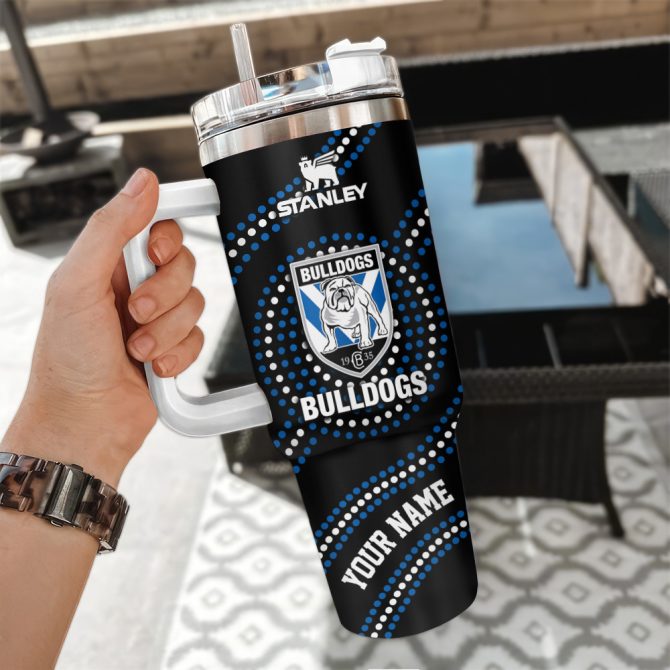 Canterbury-Bankstown Bulldogs Nrl Custom Stanley Quencher 40Oz Stainless Steel Tumbler With Handle - Image 3