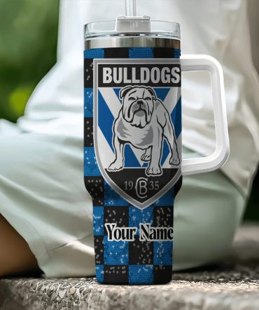 Canterbury-Bankstown Bulldogs Nrl Custom Stanley Quencher 40Oz Stainless Steel Tumbler With Handle
