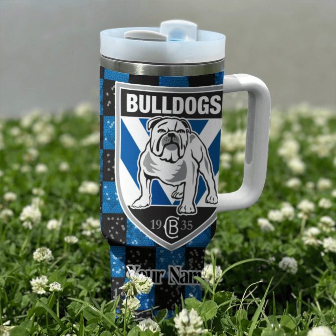 Canterbury-Bankstown Bulldogs Nrl Custom Stanley Quencher 40Oz Stainless Steel Tumbler With Handle - Image 2