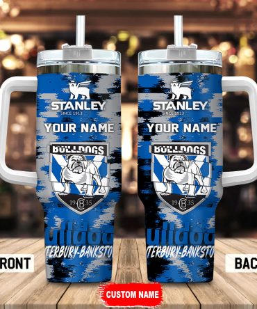 Canterbury-Bankstown Bulldogs Nrl Custom Stanley Quencher 40Oz Stainless Steel Tumbler With Handle
