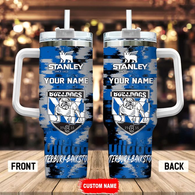 Canterbury-Bankstown Bulldogs Nrl Custom Stanley Quencher 40Oz Stainless Steel Tumbler With Handle