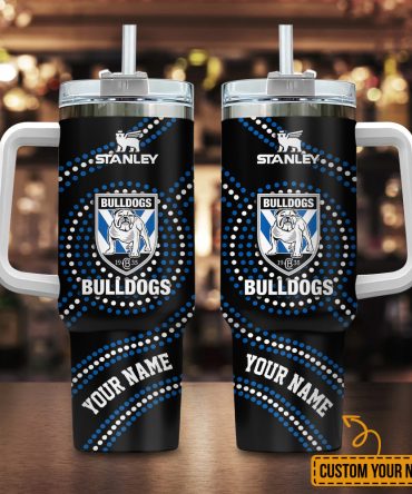 Canterbury-Bankstown Bulldogs Nrl Custom Stanley Quencher 40Oz Stainless Steel Tumbler With Handle