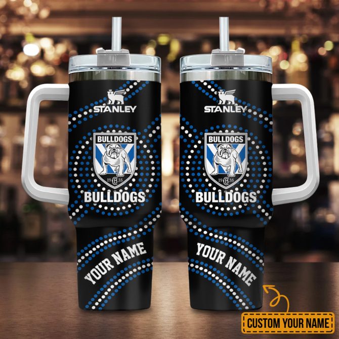Canterbury-Bankstown Bulldogs Nrl Custom Stanley Quencher 40Oz Stainless Steel Tumbler With Handle