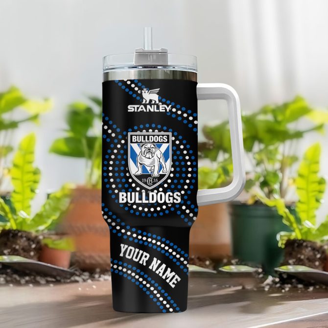 Canterbury-Bankstown Bulldogs Nrl Custom Stanley Quencher 40Oz Stainless Steel Tumbler With Handle - Image 2