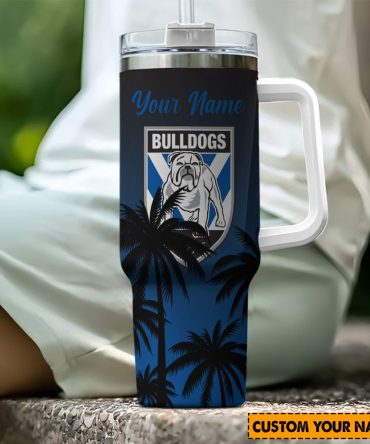 Canterbury Bulldogs Nrl Custom Stanley Quencher 40Oz Stainless Steel Tumbler With Handle