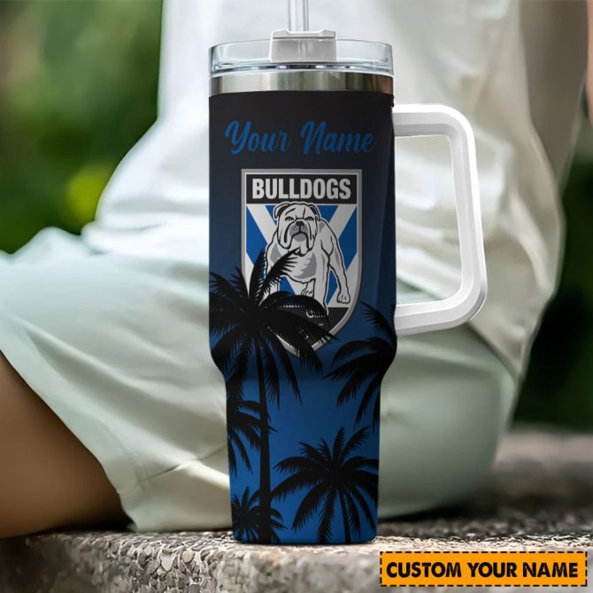 Canterbury Bulldogs Nrl Custom Stanley Quencher 40Oz Stainless Steel Tumbler With Handle
