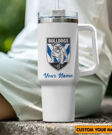 Canterbury Bulldogs Nrl Custom Stanley Quencher 40Oz Stainless Steel Tumbler With Handle