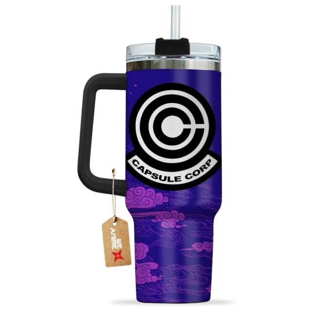 Capsule Corp Dragon Ball Anime Custom Stanley Quencher 40Oz Stainless Steel Tumbler With Handle - Image 4