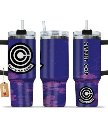 Capsule Corp Dragon Ball Anime Custom Stanley Quencher 40Oz Stainless Steel Tumbler With Handle