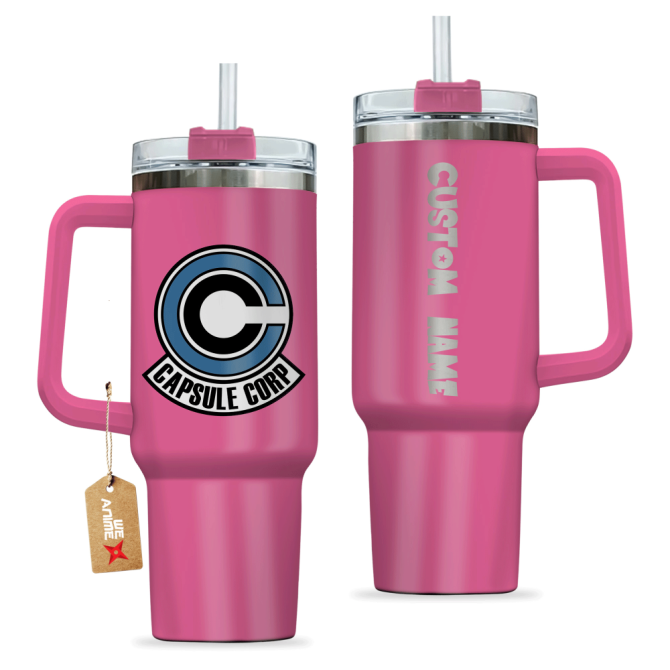 Capsule Corp Logo Dragon Ball Anime Custom Stanley Quencher 40Oz Stainless Steel Tumbler With Handle - Image 2