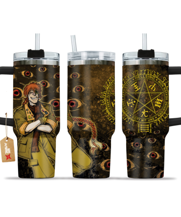 Captain Pip Bernadotte Hellsing Anime Custom Stanley Quencher 40Oz Stainless Steel Tumbler With Handle