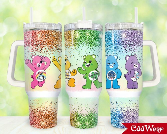 Care Bears Custom Stanley Quencher 40Oz Stainless Steel Tumbler With Handle