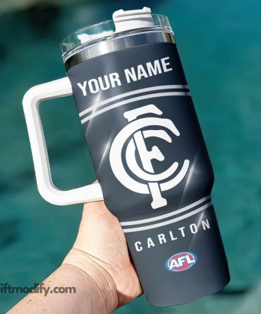 Carlton Blues Afl Custom Stanley Quencher 40Oz Stainless Steel Tumbler With Handle