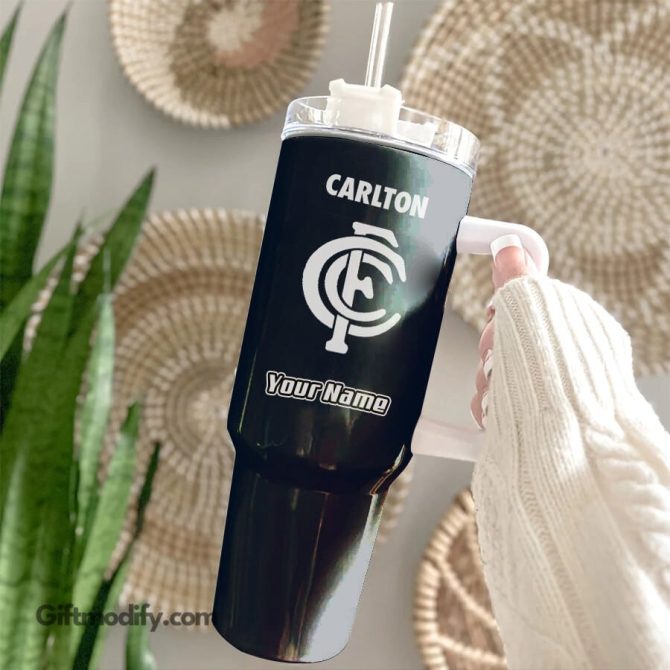 Carlton Blues Afl Custom Stanley Quencher 40Oz Stainless Steel Tumbler With Handle