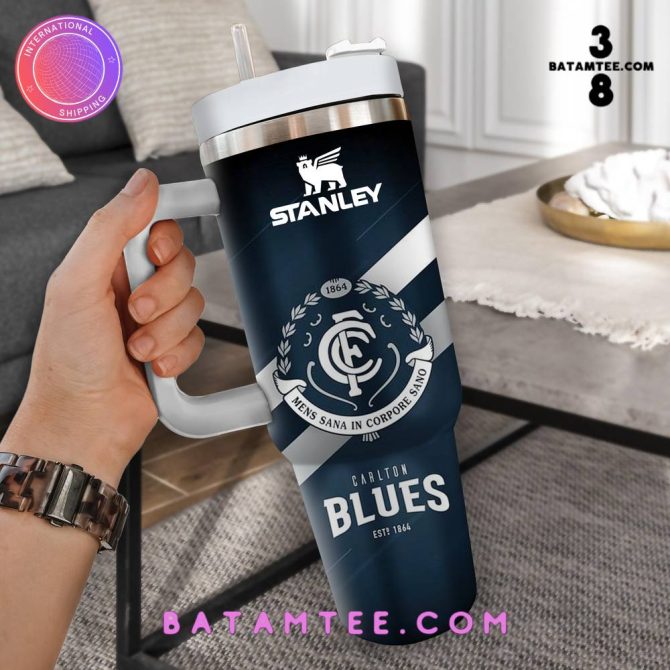 Carlton Blues Afl Custom Stanley Quencher 40Oz Stainless Steel Tumbler With Handle