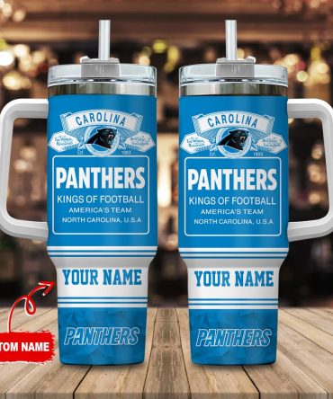Carolina Panthers Nfl Bud Light Custom Stanley Quencher 40Oz Stainless Steel Tumbler With Handle