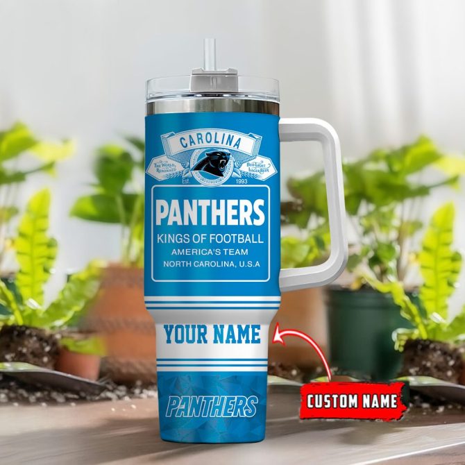 Carolina Panthers Nfl Bud Light Custom Stanley Quencher 40Oz Stainless Steel Tumbler With Handle - Image 2