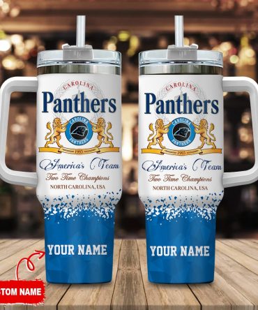 Carolina Panthers Nfl Champions Modelo Custom Stanley Quencher 40Oz Stainless Steel Tumbler With Handle