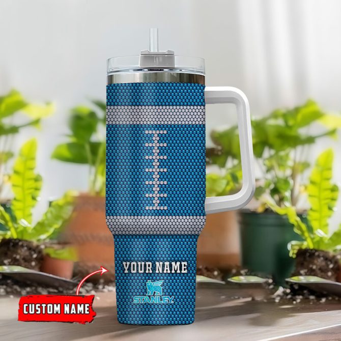 Carolina Panthers Nfl Crystal Custom Stanley Quencher 40Oz Stainless Steel Tumbler With Handle - Image 2