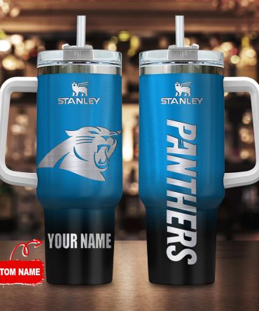 Carolina Panthers Nfl Custom Stanley Quencher 40Oz Stainless Steel Tumbler With Handle