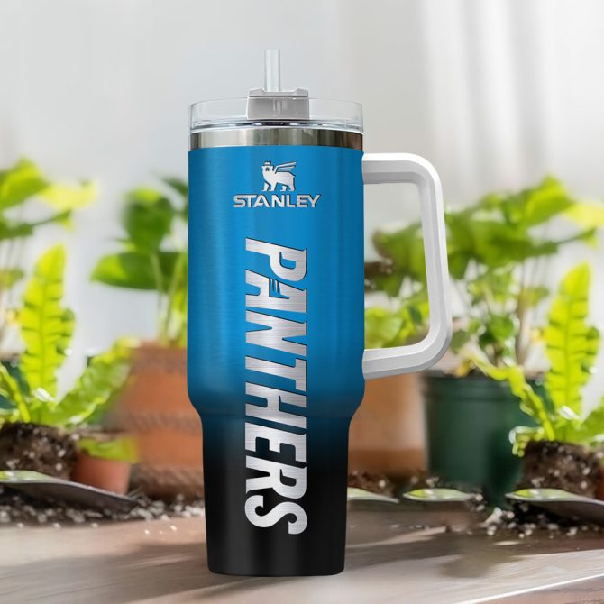 Carolina Panthers Nfl Custom Stanley Quencher 40Oz Stainless Steel Tumbler With Handle - Image 2
