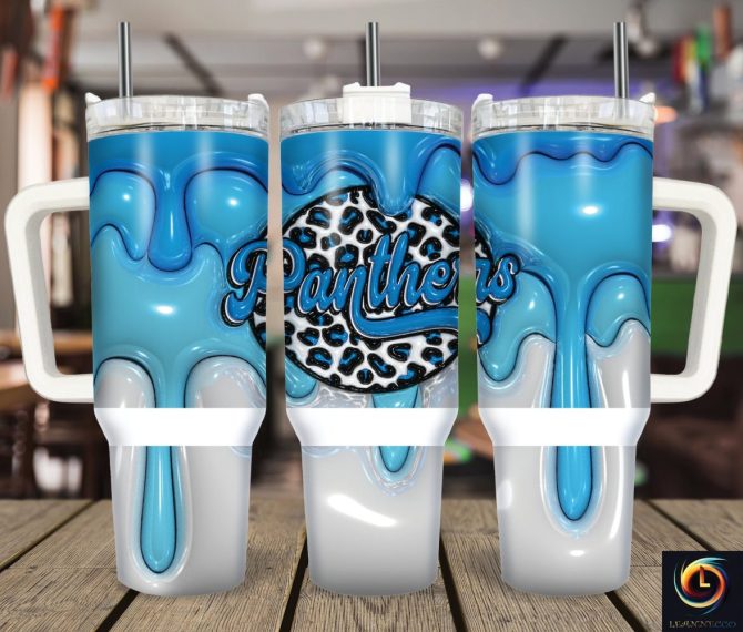 Carolina Panthers Nfl Custom Stanley Quencher 40Oz Stainless Steel Tumbler With Handle