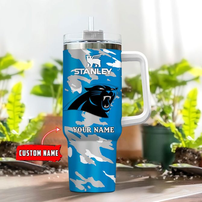 Carolina Panthers Nfl Custom Stanley Quencher 40Oz Stainless Steel Tumbler With Handle - Image 2