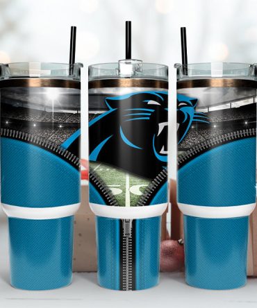 Carolina Panthers Nfl Custom Stanley Quencher 40Oz Stainless Steel Tumbler With Handle