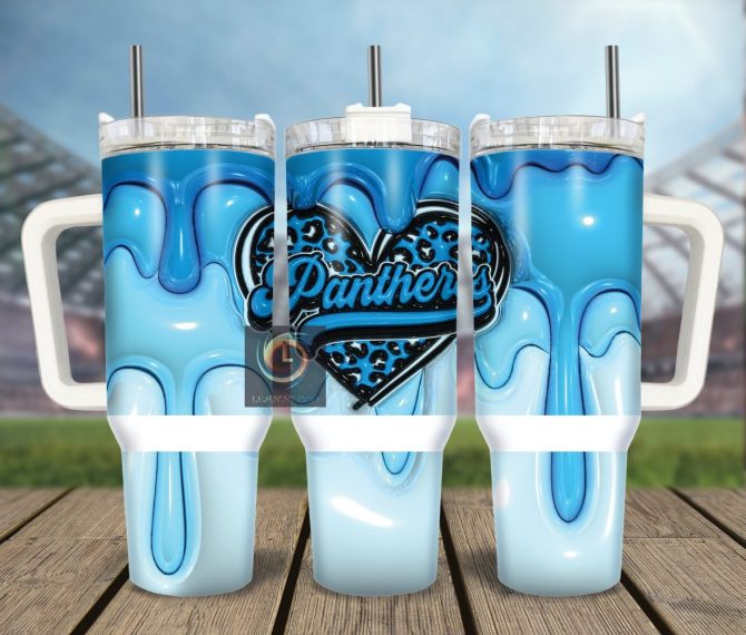 Carolina Panthers Nfl Custom Stanley Quencher 40Oz Stainless Steel Tumbler With Handle