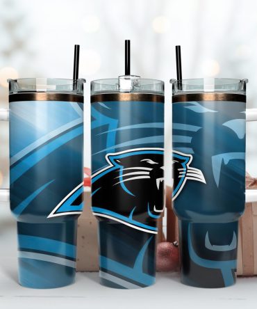 Carolina Panthers Nfl Custom Stanley Quencher 40Oz Stainless Steel Tumbler With Handle