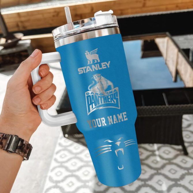 Carolina Panthers Nfl Custom Stanley Quencher 40Oz Stainless Steel Tumbler With Handle - Image 3