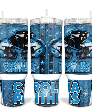 Carolina Panthers Nfl Custom Stanley Quencher 40Oz Stainless Steel Tumbler With Handle
