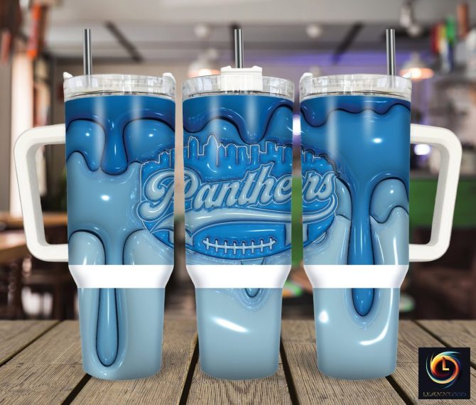 Carolina Panthers Nfl Custom Stanley Quencher 40Oz Stainless Steel Tumbler With Handle