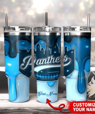 Carolina Panthers Nfl Custom Stanley Quencher 40Oz Stainless Steel Tumbler With Handle