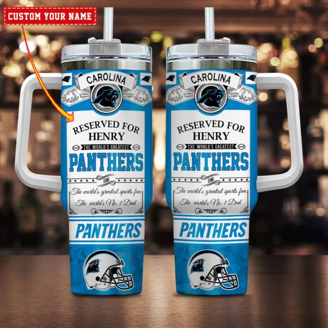 Carolina Panthers Nfl Father #8217;S Day Custom Stanley Quencher 40Oz Stainless Steel