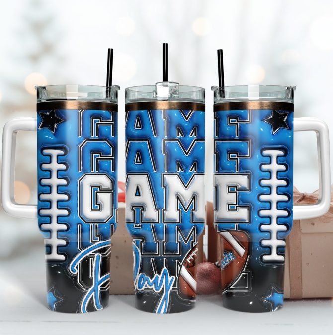 Carolina Panthers Nfl Game Day Custom Stanley Quencher 40Oz Stainless Steel Tumbler With Handle