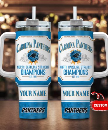 Carolina Panthers Nfl Jim Beam Custom Stanley Quencher 40Oz Stainless Steel Tumbler With Handle