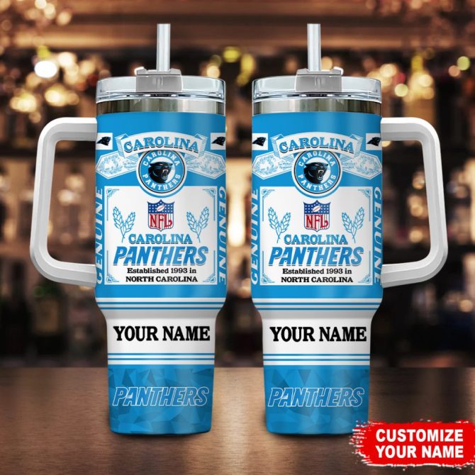 Carolina Panthers Nfl Super Bowl Champs Pride Custom Stanley Quencher 40Oz Stainless Steel Tumbler With Handle