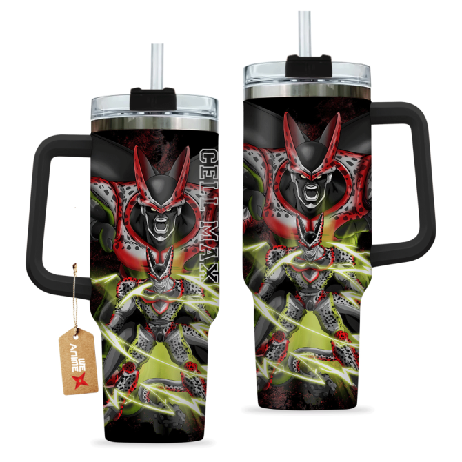 Cell Max Dragon Ball Anime Custom Stanley Quencher 40Oz Stainless Steel Tumbler With Handle - Image 2